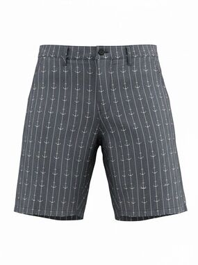 Trunks Men's Gray Anchor-Print Flat Front Shorts
